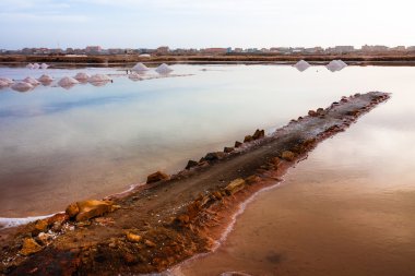 Cape Verde manzara, tuz çukur Salinas