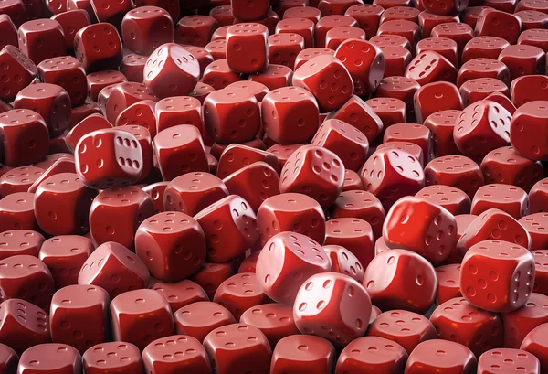 Wooden dice pile — Stock Photo, Image