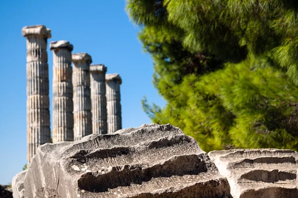 Antiche colonne nel Tempio di Atena — Foto Stock