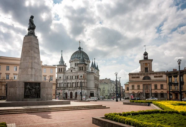 Liberty Square i staden Lodz, Polen Stockbild