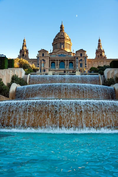 Barcelona, fontány v Mnac — Stock fotografie