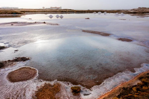 Salt crystallization ponds in Africa — Stock Photo, Image