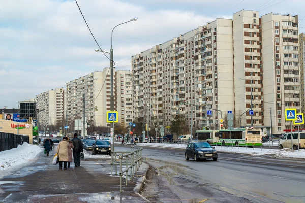 Zelenograd, Russia - February 20, 2016. View of  city and  streets Andreevka — Stock Photo, Image