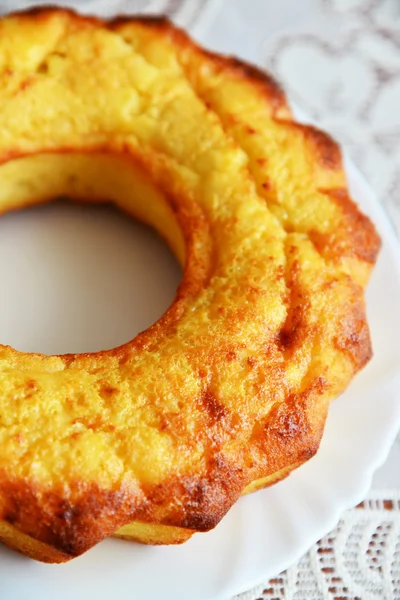 Quarkauflauf in Form von Kuchen — Stockfoto