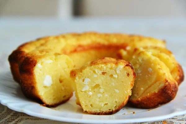 Casseruola di cagliata in forma di torta — Foto Stock