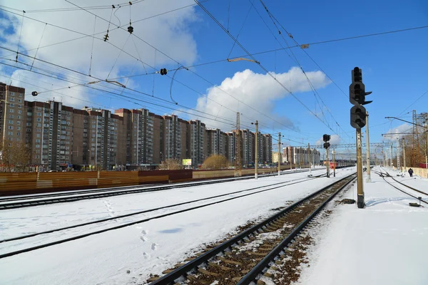 Zelenograd, Rusko - 27. února. 2016. pohled na město od železniční stanice — Stock fotografie