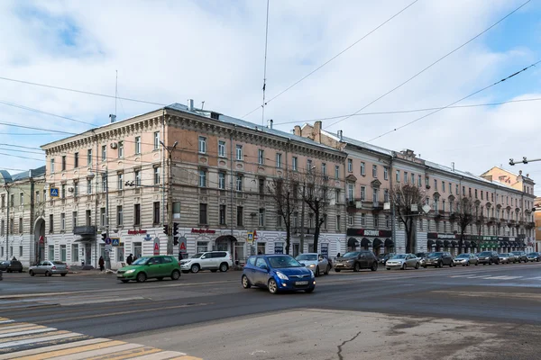 Tver, Russia - February 27. 2016.  Sovetskaya street in historic city center — Stock Photo, Image