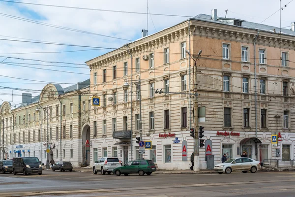 Tver, Federacja Rosyjska - 27 lutego. 2016. Sovetskaya street w centrum miasta — Zdjęcie stockowe