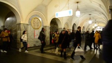 Moskova, Rusya - Mart 10.2016. Metro İstasyonu Park kültür