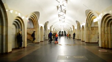 Moskova, Rusya - Mart 10.2016. Metro İstasyonu Dobryninskaya