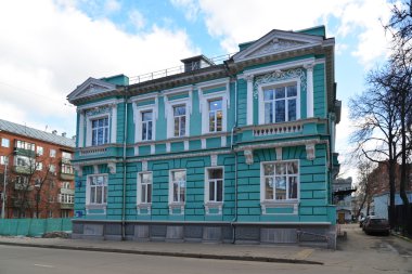 Moskova, Rusya - 14 Mart 2016. Gorokhovsky sokakta konak Morozov mimari anıtıdır