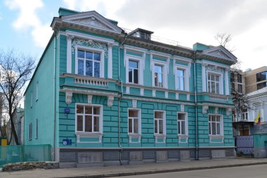 Moskova, Rusya - 14 Mart 2016. Gorokhovsky sokakta konak Morozov mimari anıtıdır