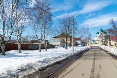 TUTAEV, Rusya - 28 Mart 2016. Mimari ve şehrin genel görünümü