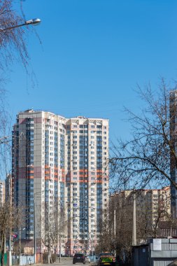 Balashikha, Rusya Federasyonu - Nisan 05.2016. Kenti sokak Sverdlov üzerinde