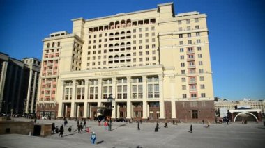 Moscow, Rusya Federasyonu-Şubat 18.2016. Four Seasons Hotel, Manezh kare