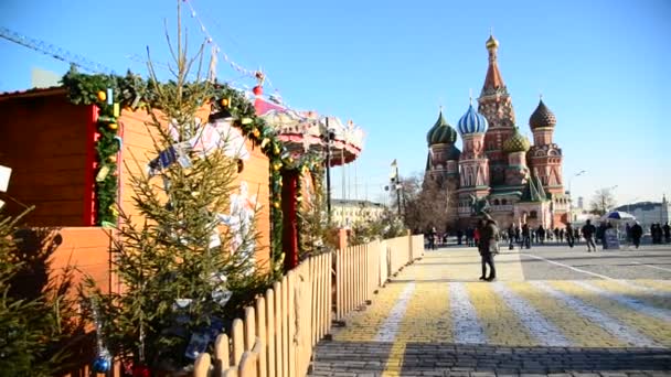 Moscú, Rusia - Febrero 18.2016. Vista del Kremlin desde Vasilyevsky Spusk — Vídeo de stock