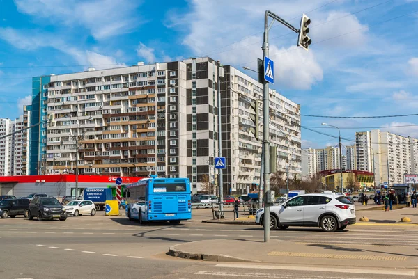 Zelenograd, Rusya Federasyonu - Nisan 11.2016. Şehir ve sokak Andreevka görünümü — Stok fotoğraf