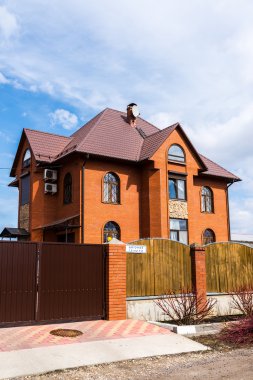 Andreevka, Rusya - Nisan 11.2016. Küçük bir kasaba Solneçnogorsk bölgesinde genel görünümü
