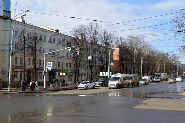 Russia, Yaroslavl-March 29.2016.  Svoboda Street - one of central streets of the city — Stock Photo, Image