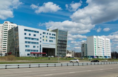 Moscow, Rusya Federasyonu-Nisan 24.2016. Yeni poliklinik numarasını Zelenograd 201