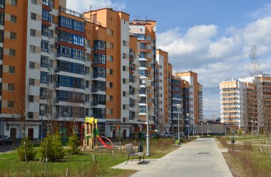 Moscow, Rusya Federasyonu-Nisan 24.2016. Zelenograd - city uyku alanı