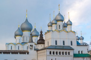 Rostov Veliky, Russia-March 30.2016.  Temples of  Rostov Kremlin, Golden Ring tourist clipart