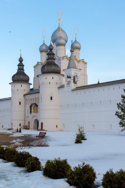 Rostov Veliky, Rusya Federasyonu-Mart 30.2016. Kışın, altın yüzük turist Rostov Kremlin tapınaklar