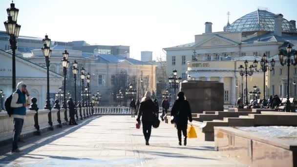 Μόσχα, Ρωσία-Φεβρουάριος 18.2016. Άποψη της Κεντρικής εκθετήριο Manege — Αρχείο Βίντεο