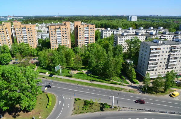Widok z góry Solnechnaya Alley powiat administracyjny Zelenograd, Moscow — Zdjęcie stockowe