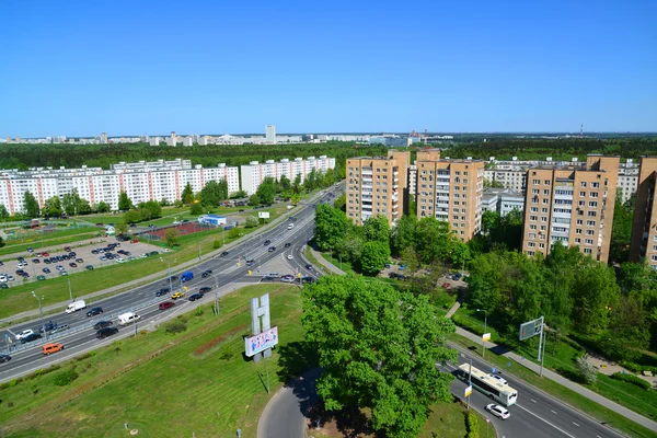 Moscou, Russie - 13 mai 2016.Vue de dessus de l'allée Solnechnaya à Zelenograd — Photo