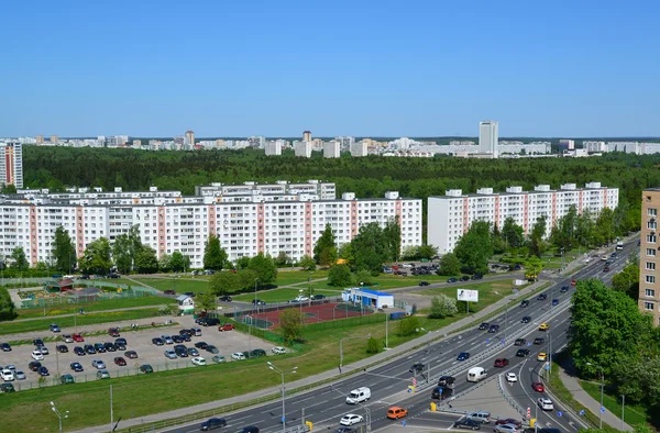 Moscou, Russie - 13 mai 2016.Vue de dessus de l'allée Solnechnaya à Zelenograd — Photo