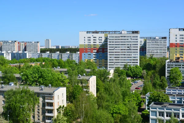 Верхний вид Зеленограда в летний день, Россия — стоковое фото