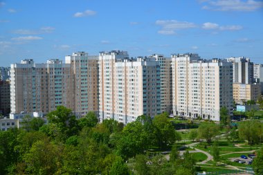 Moskova, Rusya - 13.2016 olabilir. Zelenograd highrise paneli evde