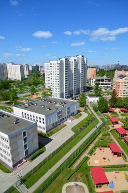 Moskova, Rusya - 13.2016 olabilir. Üstten Görünüm 20 Zelenograd Bölge Okulu ve anaokulu