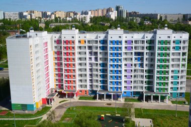 Yeni modern paneli evde Zelenograd, Rusya Federasyonu