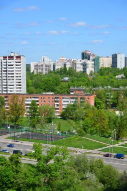 Moskova, Rusya - 13.2016 olabilir. Spor basketbol sahaları Zelenograd içinde