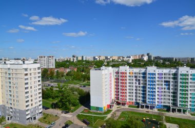 Moskova, Rusya - 13.2016 olabilir. Zelenograd yaz aylarında 20 bölgesinin Üstten Görünüm