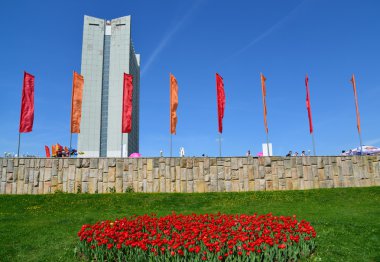 Moskova, Rusya - 09.2016 olabilir. Orta kare Zelenograd zafer gündüz