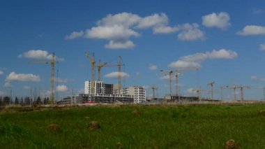 Moskova, Rusya - 06.2016 olabilir. Moskova, Rusya - 06.2016 olabilir. Zelenograd, yeni konut inşaatı