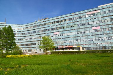 Moskova, Rusya - 09.2016 olabilir. Office binalarda Zelenograd Güney sanayi bölgesi