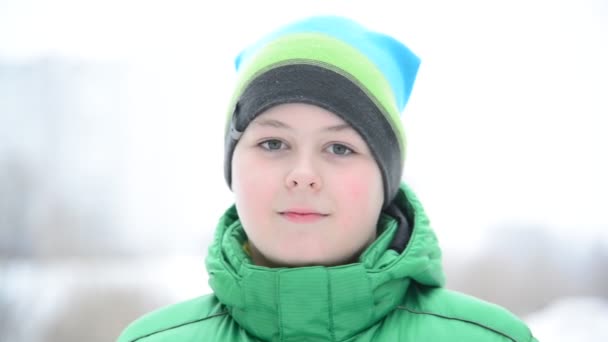 12 year-old boy outside in winter