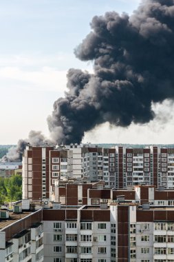 Siyah duman, Moskova, Rusya büyük yangından