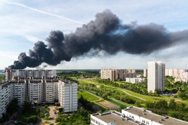 Siyah duman, Moskova, Rusya büyük yangından