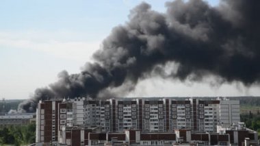 Siyah duman, Moskova, Rusya büyük yangından