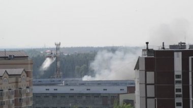 Zelenograd, Rusya Federasyonu - 31.2016 olabilir. Helikopterle yangın söndürme