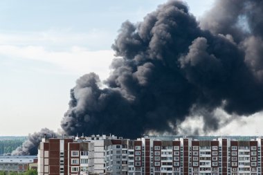 Siyah duman, Moskova, Rusya büyük yangından