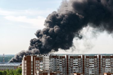 Siyah duman, Moskova, Rusya büyük yangından