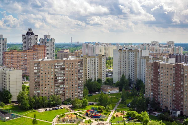 Top view of the sleeping area with playground in Moscow, Russia — Stock Image Top view of the sleeping area with playground in Moscow, Russia Stock Image