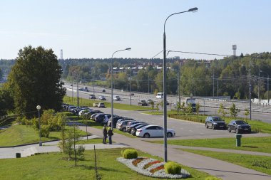 Moskova, Rusya - Eylül 16.2015. Sokak - Centralny Prospekt Zelenograd içinde