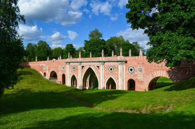 Moskova, Rusya - Haziran 08. 2016. Emlak Tsaritsyno Müzesi Eski Köprü